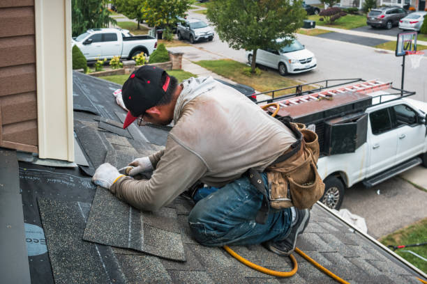 Professional Roofing technician working in La Rose, IL